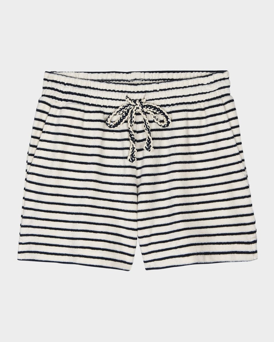 Teddy Striped Drawstring Cotton Shorts